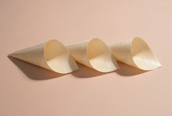 Natural Aspen Wood Wedding Confetti Cones (50 cones per set)