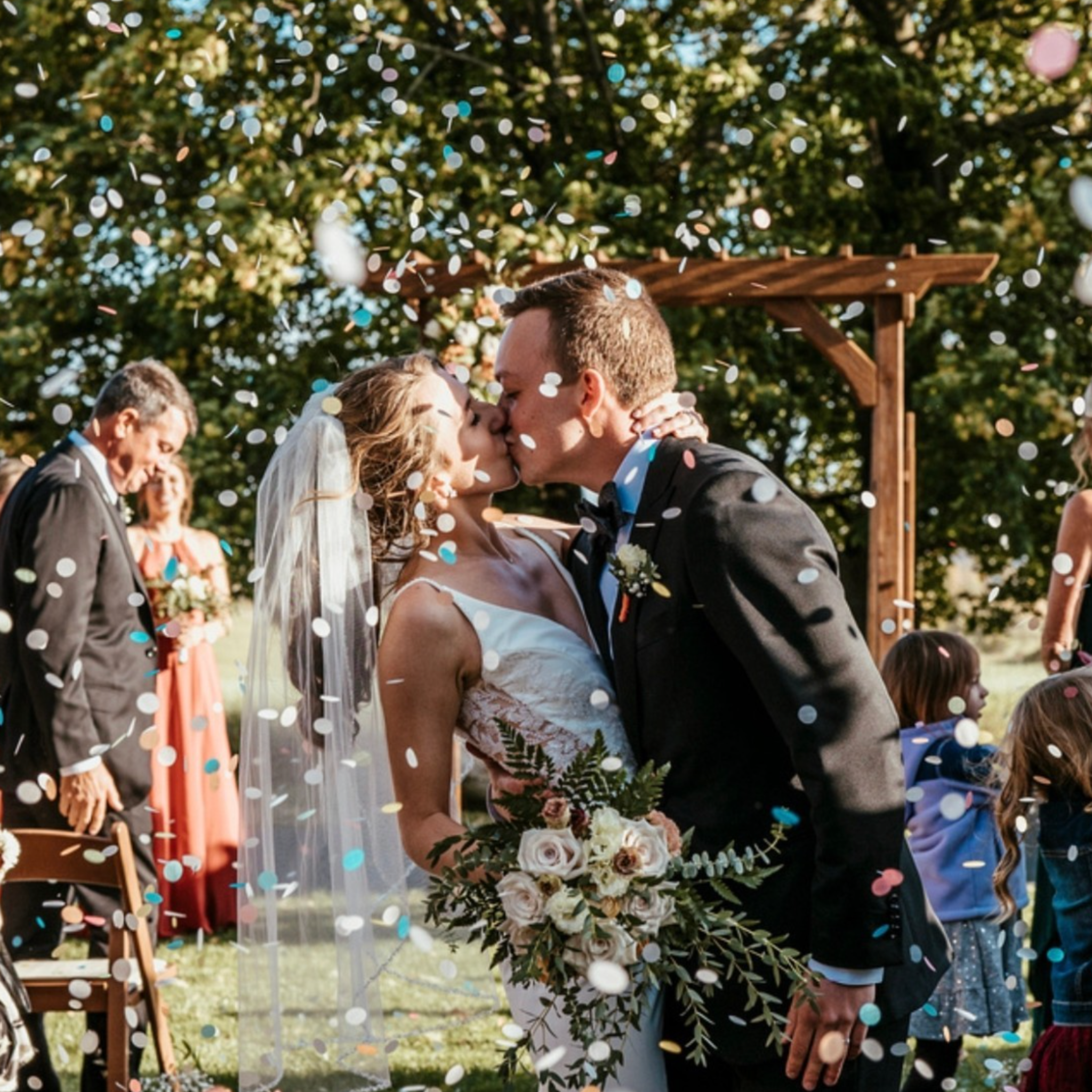 Confetti Kit with Natural Wood Cones (Confetti  Bag + Cones)