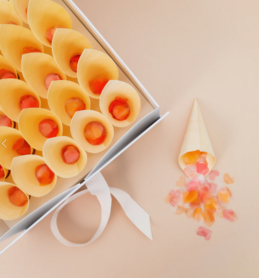 Natural Aspen Wood Wedding Confetti Cones (50 cones per set)