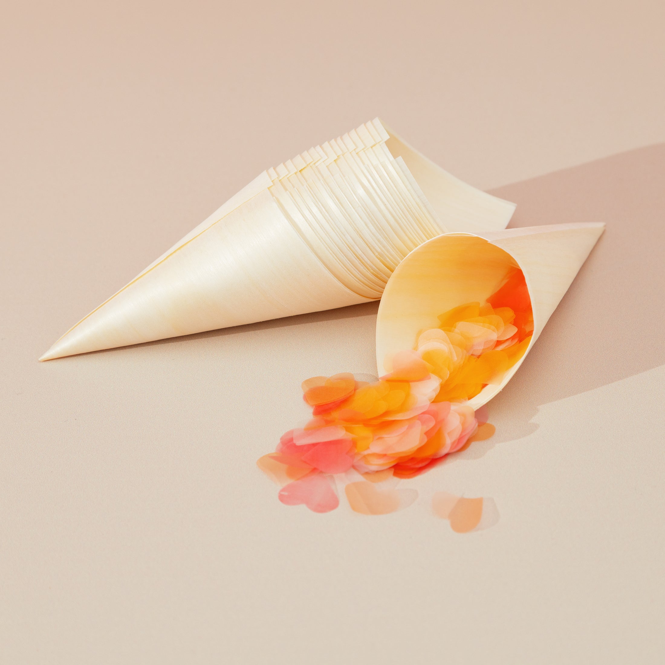 Confetti Kit with Natural Wood Cones (Confetti  Bag + Cones)