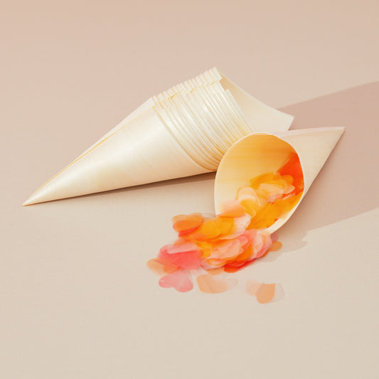 Confetti Kit with Natural Wood Cones (Confetti  Bag + Cones)